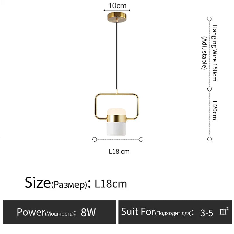 Nordic Design Hanglamp – Moderne LED Kroonluchter – Voor Eettafel, Keuken & Slaapkamer