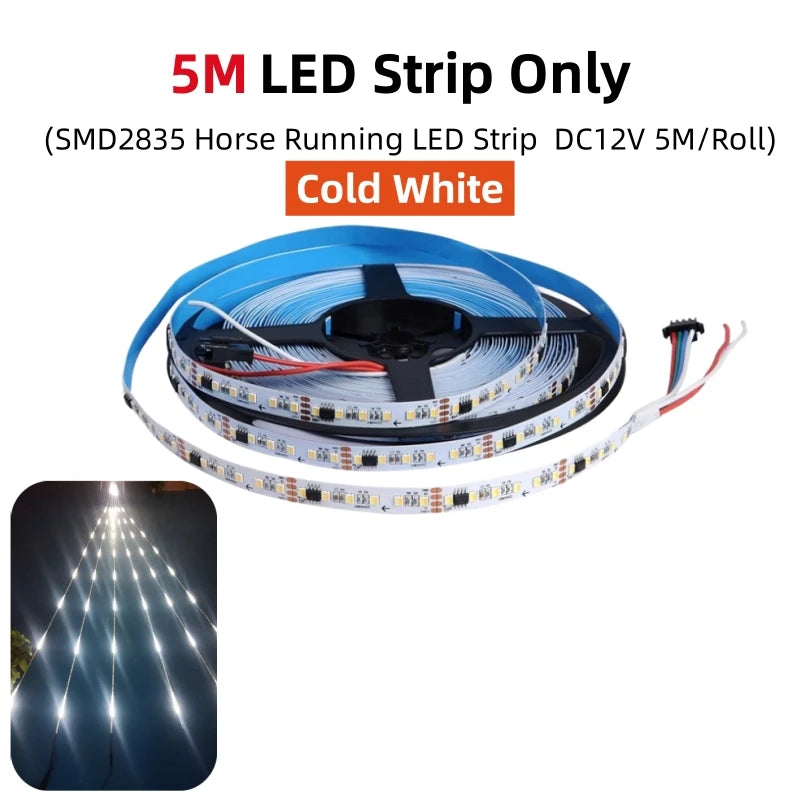 5M Dynamische LED Strip – Water Flow Effect – DC12V Flexibele Lichtstrip met Draadloze Controller