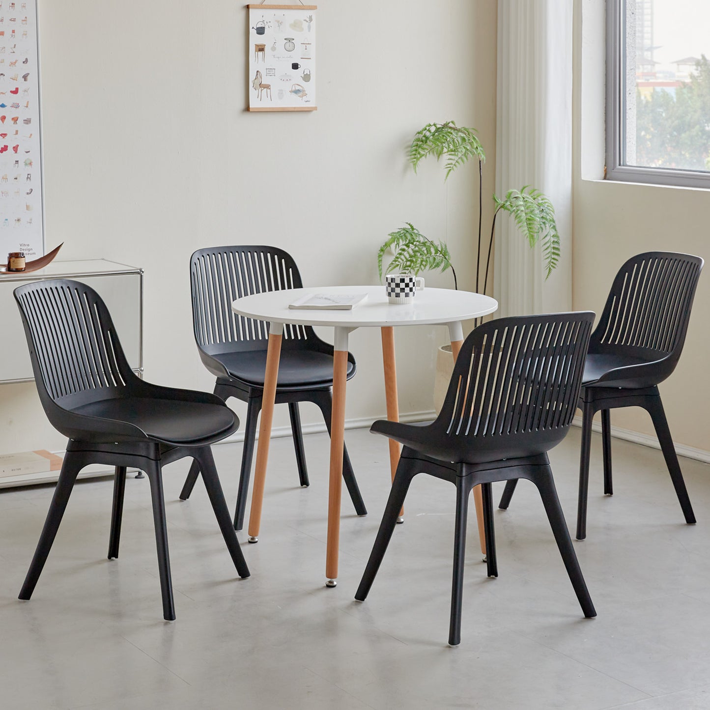 Nordicz Plast eetkamerstoelen set van 4 stuks - Design Meubelz