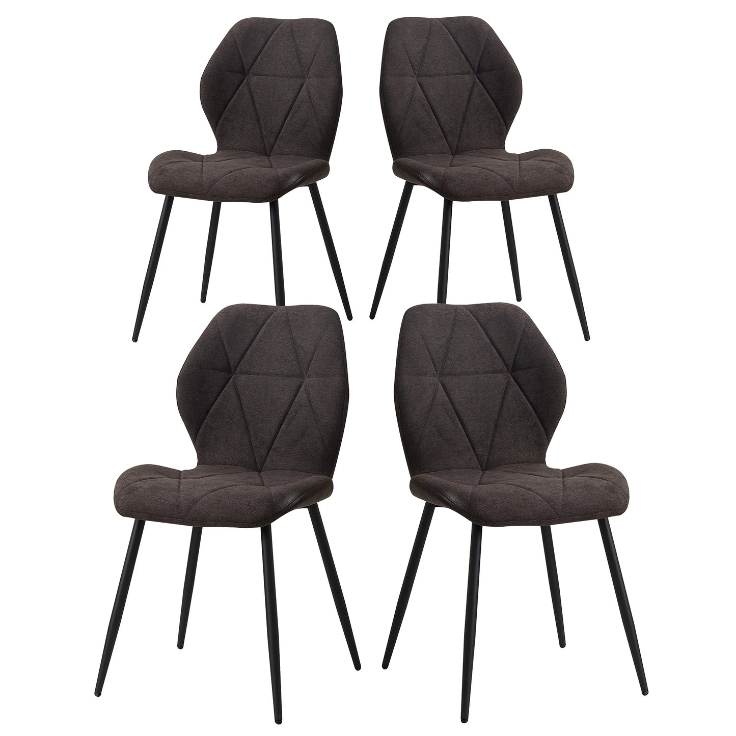 Set van 4 Moderne Eetkamerstoelen – Minimalistische Stoelen met IJzeren Poten voor Keuken, Woonkamer & Restaurant