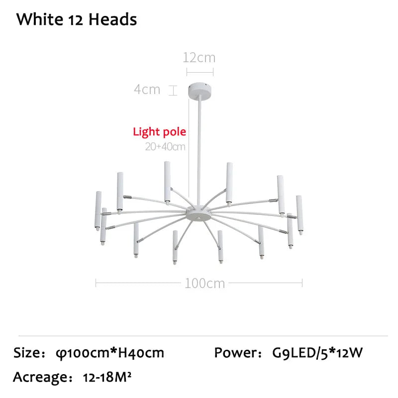 Nordic LED Plafondlamp – Moderne Luxe Kroonluchter – Dimbare Hanglamp voor Woonkamer, Eetkamer & Slaapkamer