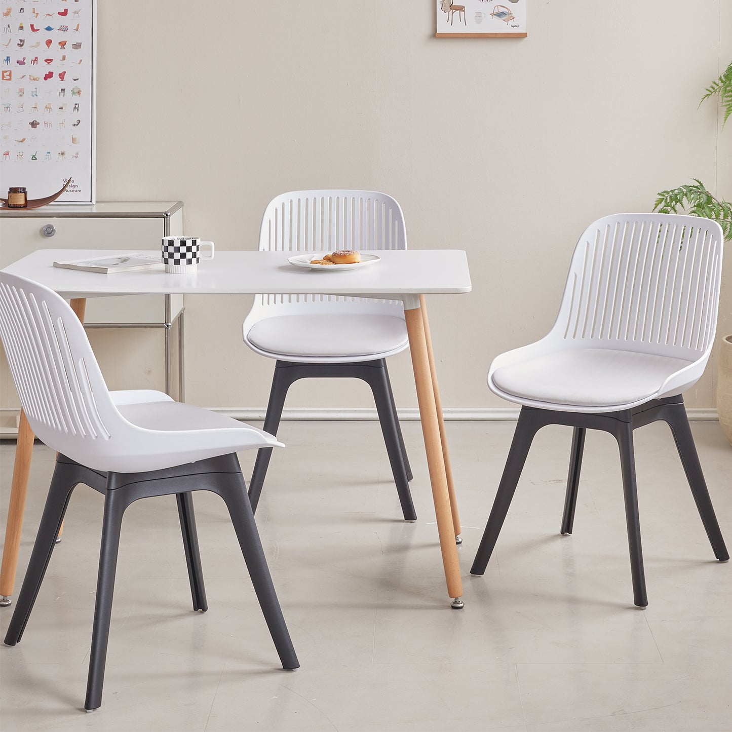 Nordicz Plast eetkamerstoelen set van 4 stuks - Design Meubelz