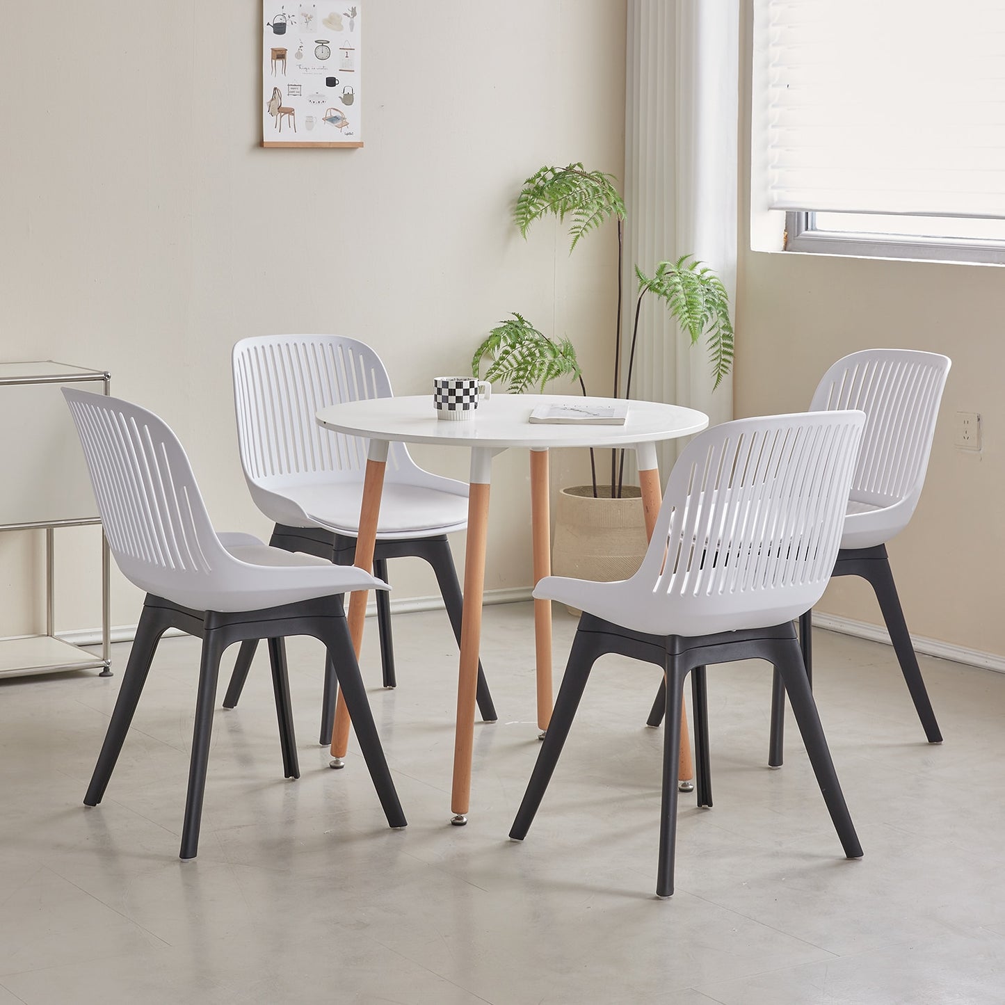 Nordicz Plast eetkamerstoelen set van 4 stuks - Design Meubelz