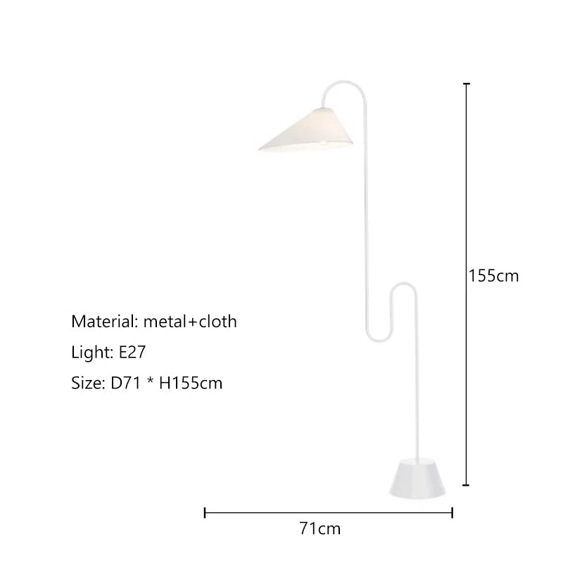 Nordic Wabi-Sabi LED Vloerlamp – Vintage Staande Lamp met Stoffen Kap – Voor Woonkamer & Slaapkamer