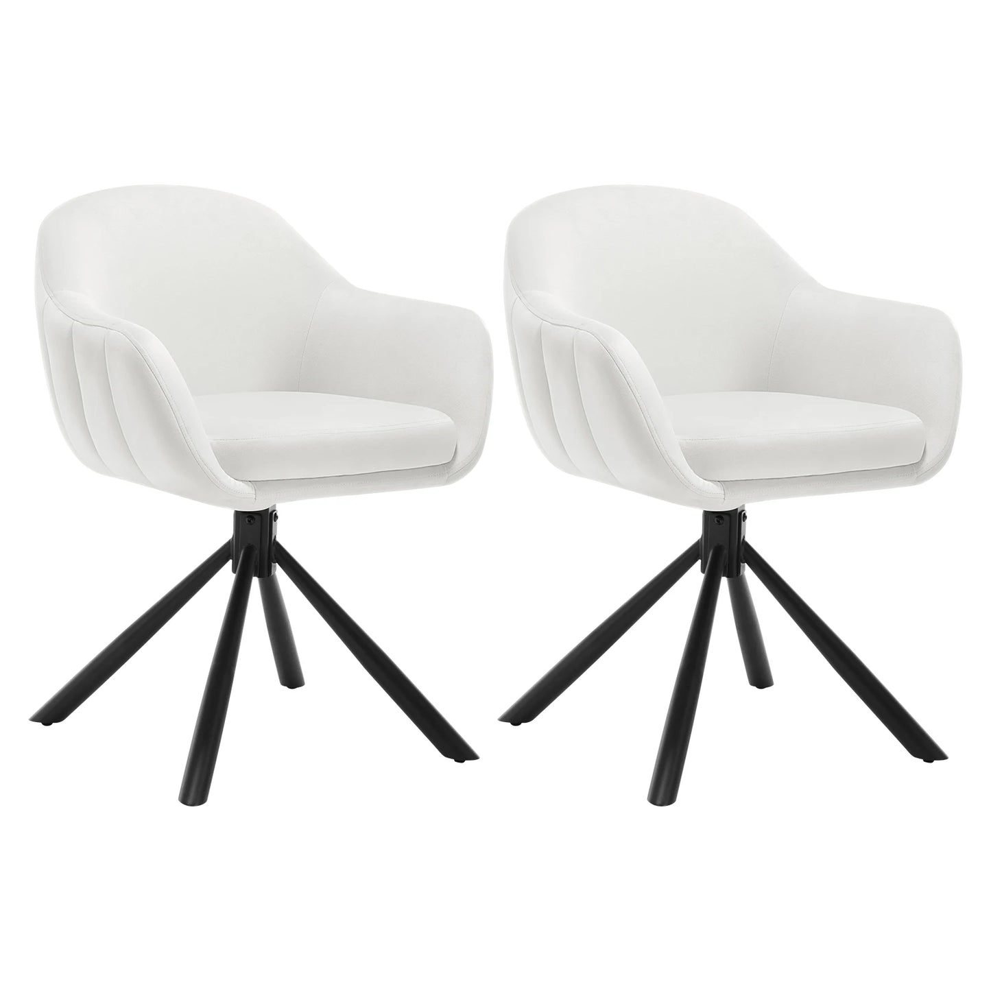 Set van 2 Gestoffeerde Eetkamerstoelen met Armleuningen – Ergonomisch Design – Luxe Stoelen voor Eetkamer & Woonkamer