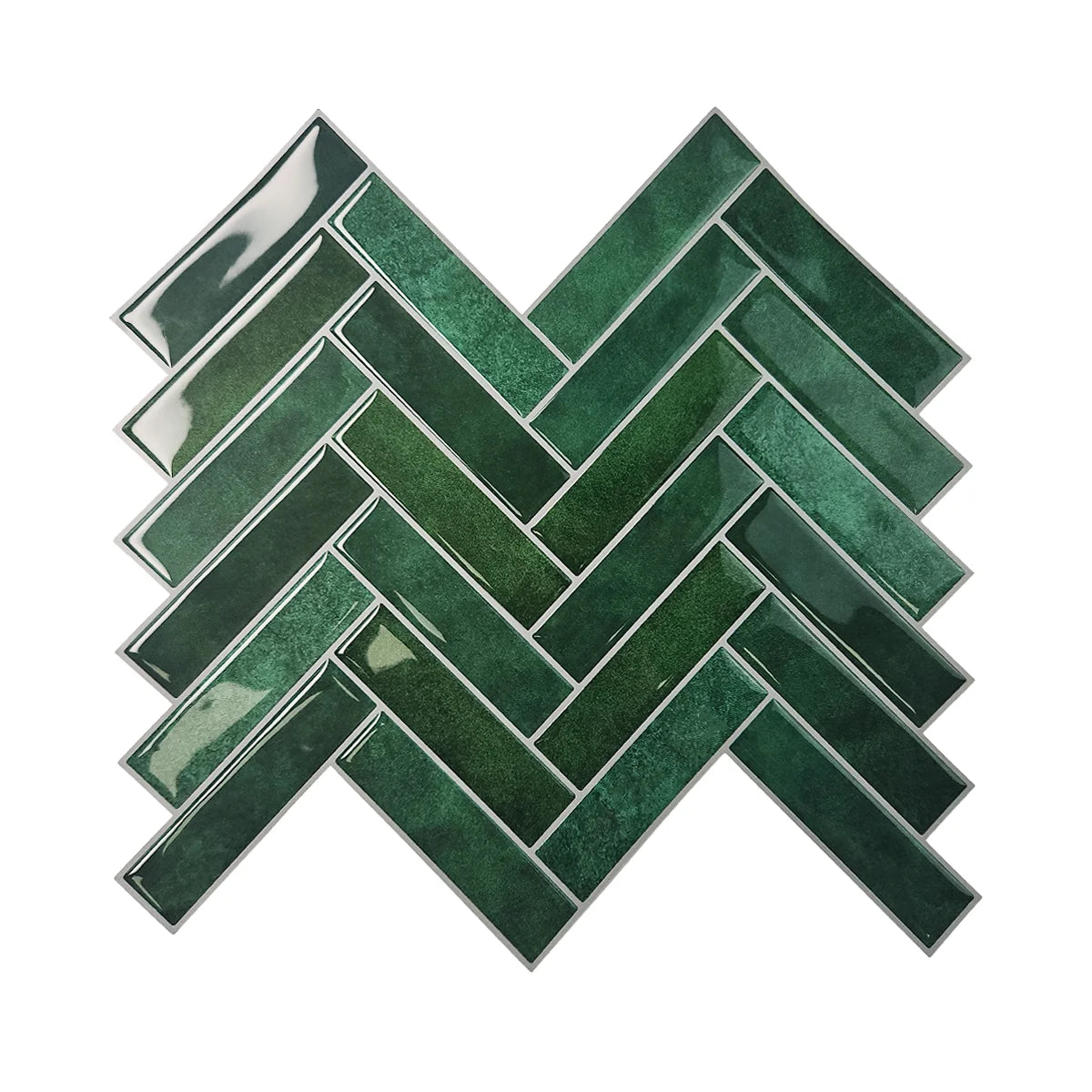 Zelfklevende 3D Wandtegels – Groen Visgraat Design – Hittebestendig & Waterdicht – 1/10/30 Stuks