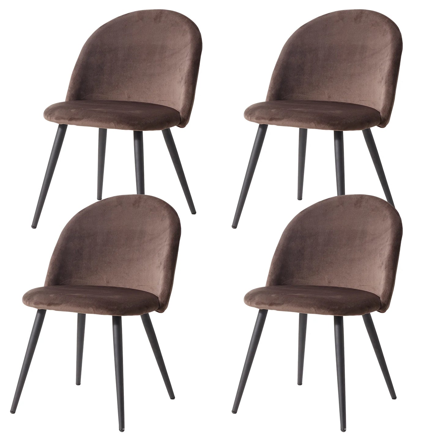 Set van 4 Luxe Nordic Eetkamerstoelen – Velvet Bekleding – Moderne Designstoelen voor Eetkamer, Slaapkamer & Kaptafel