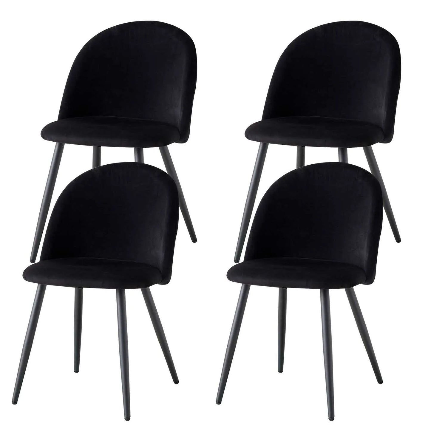 Set van 4 Luxe Nordic Eetkamerstoelen – Velvet Bekleding – Moderne Designstoelen voor Eetkamer, Slaapkamer & Kaptafel