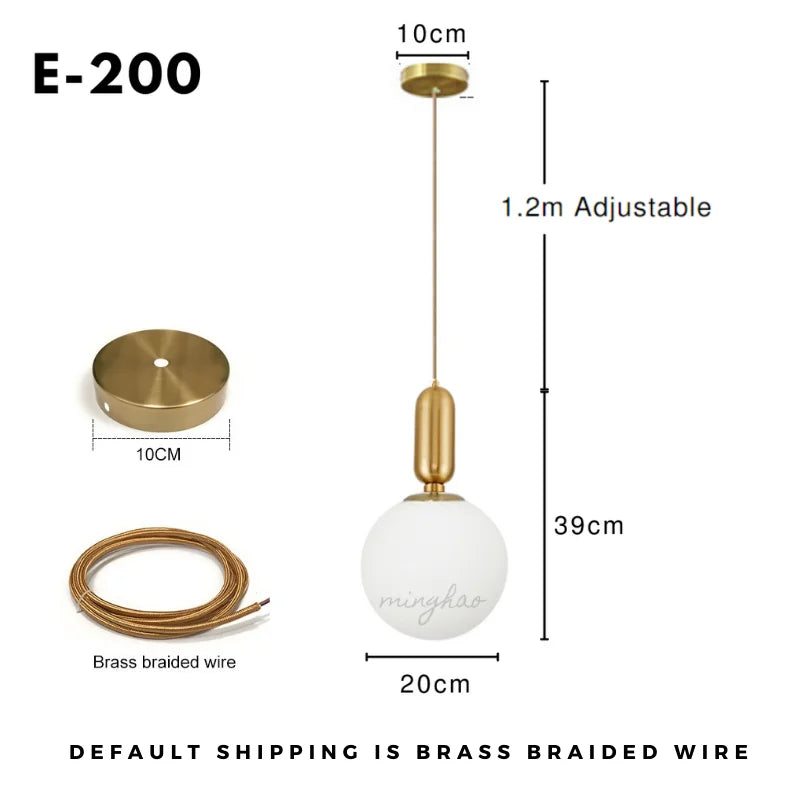 Moderne LED Hanglamp met Glazen Bol – Stijlvolle E14 Plafondlamp – Voor Woonkamer, Slaapkamer & Eetkamer