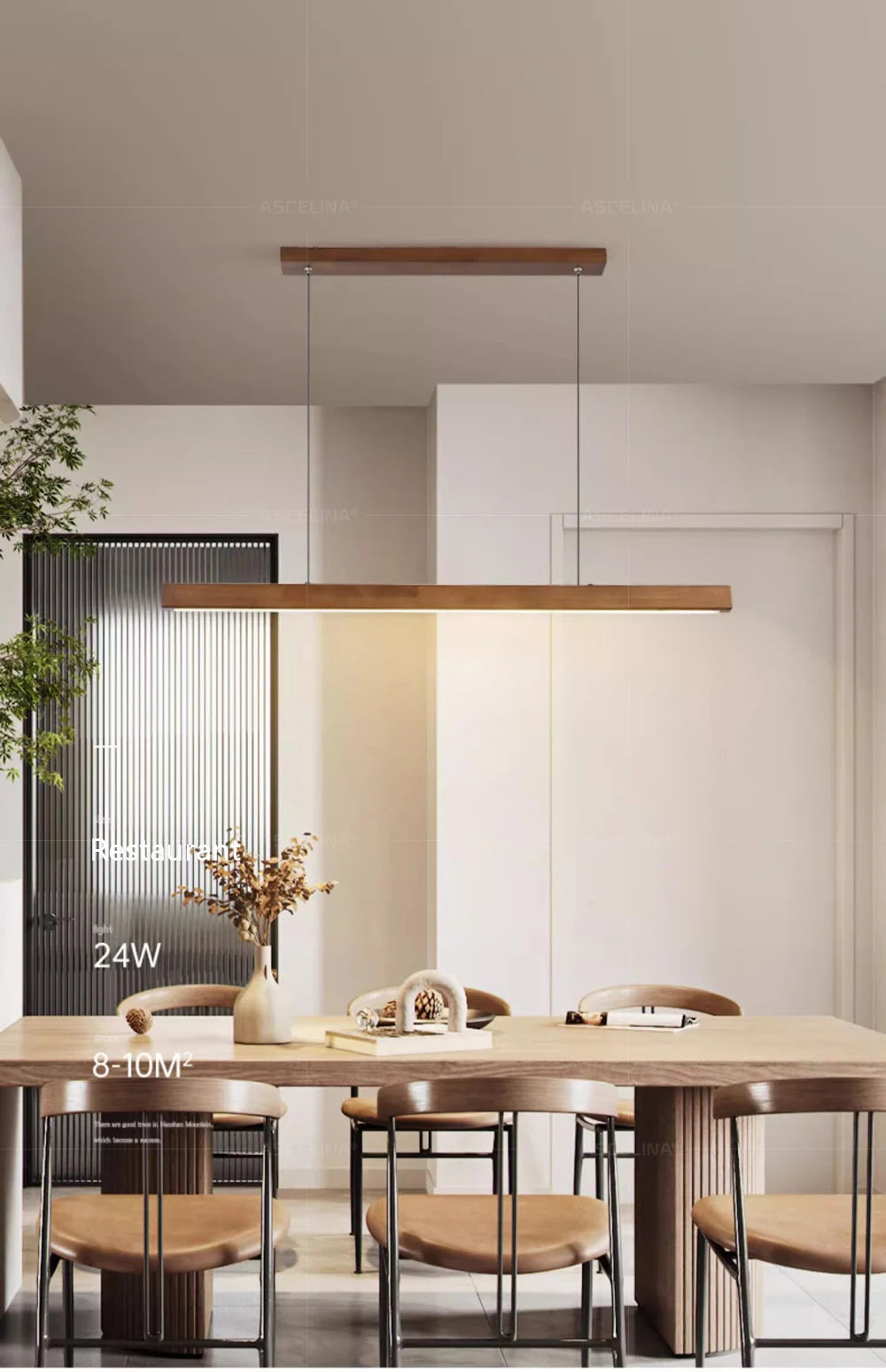 Noordse Scandinavische Houten moderne led hanglamp - Design Meubelz