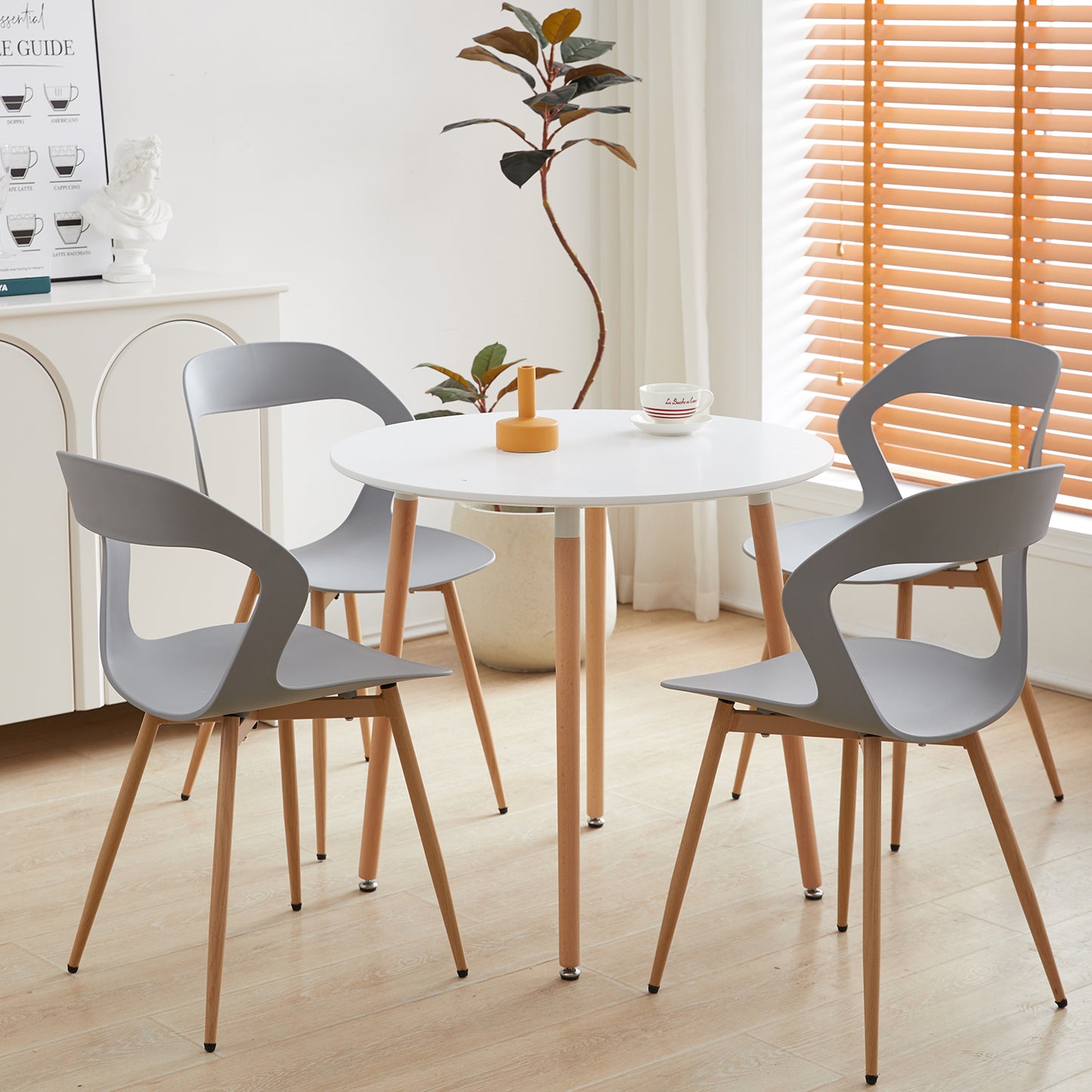 Nordicz Design eetkamerstoelen houten poten set 6 stuks - Design Meubelz