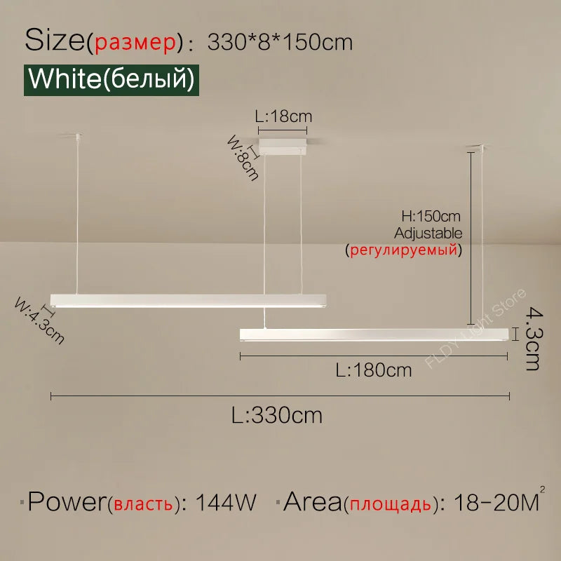Nordic LED Hanglamp – Strakke Moderne Eetkamerlamp – Voor Keuken, Bar & Restaurant