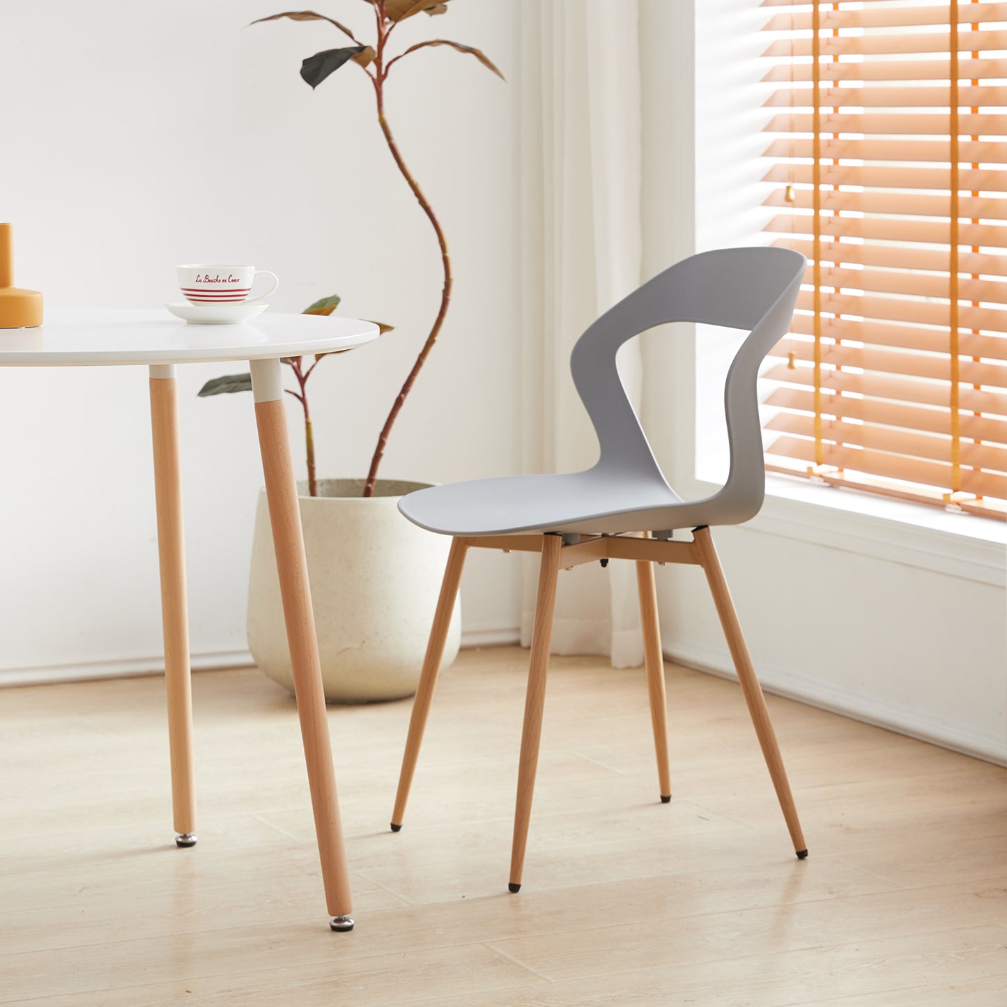 Nordicz Design eetkamerstoelen houten poten set 6 stuks - Design Meubelz