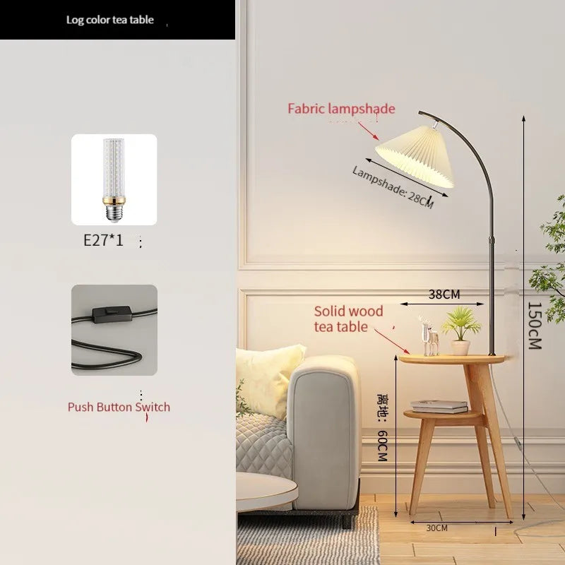 Nordic Houten LED Vloerlamp – Minimalistisch Design – Voor Slaapkamer, Woonkamer & Hoekdecoratie