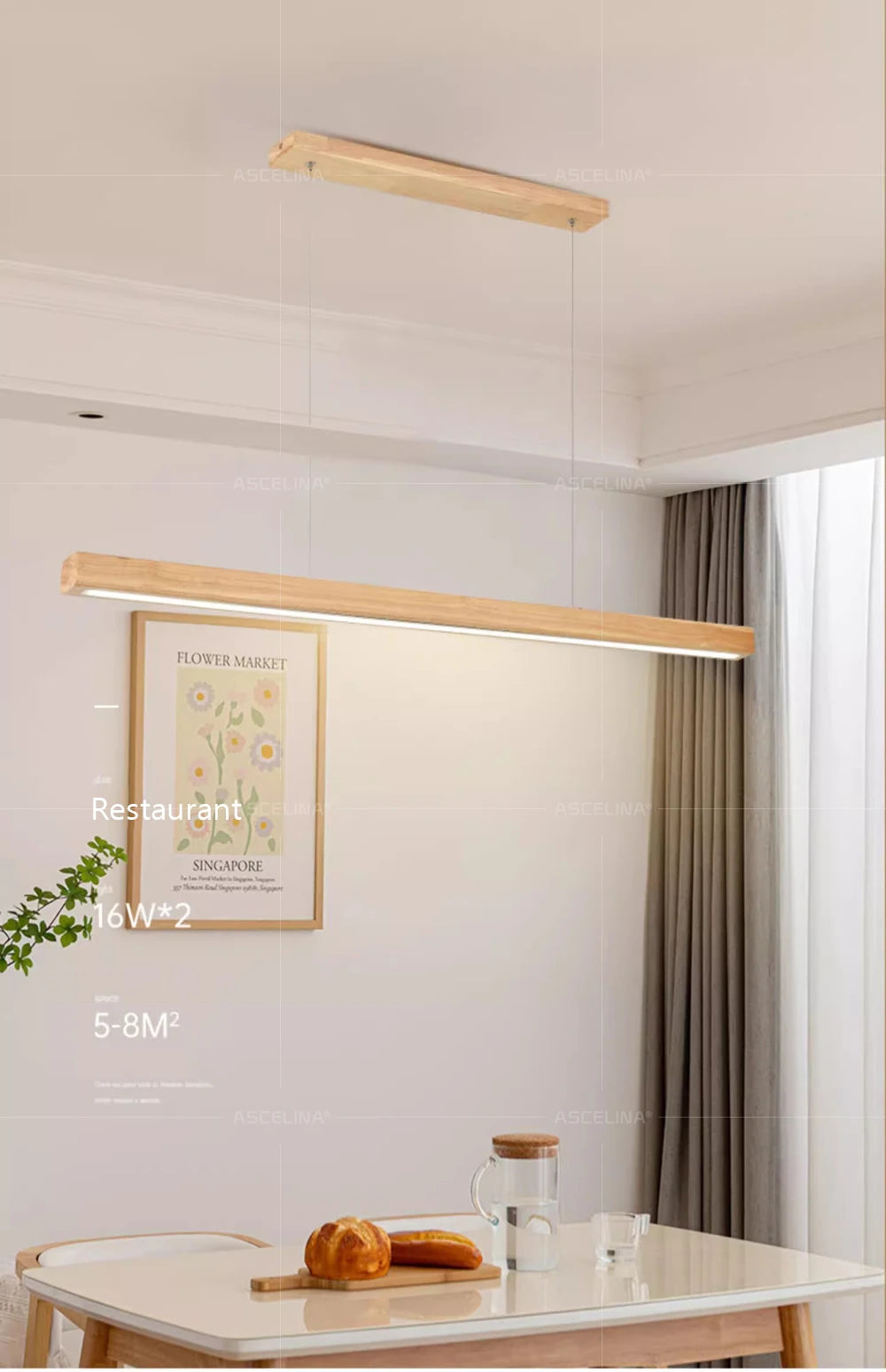 Noordse Scandinavische Houten moderne led hanglamp - Design Meubelz