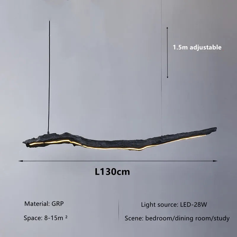 Nordic Wabi-Sabi LED Hanglamp – Zwarte Minimalistische Plafondlamp – Voor Restaurant, Woonkamer & Kantoor