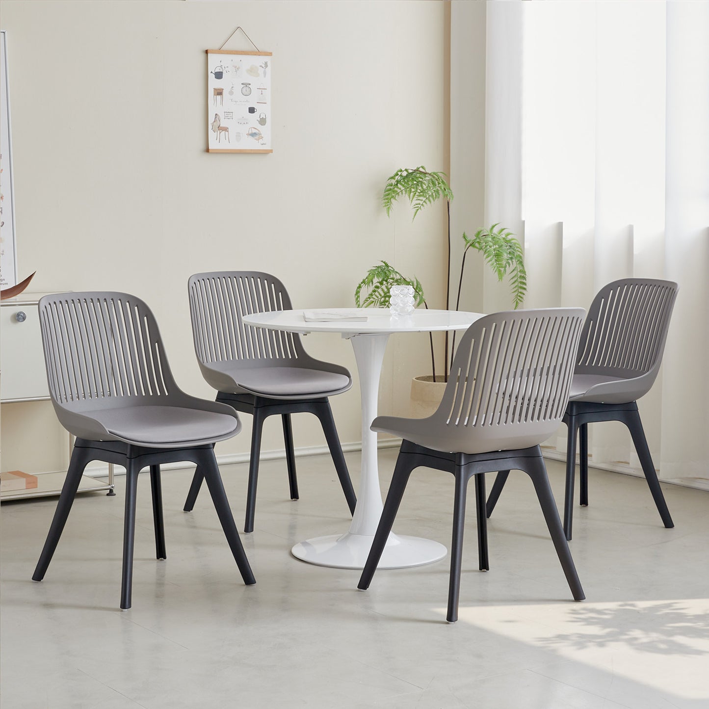Nordicz Plast eetkamerstoelen set van 4 stuks - Design Meubelz