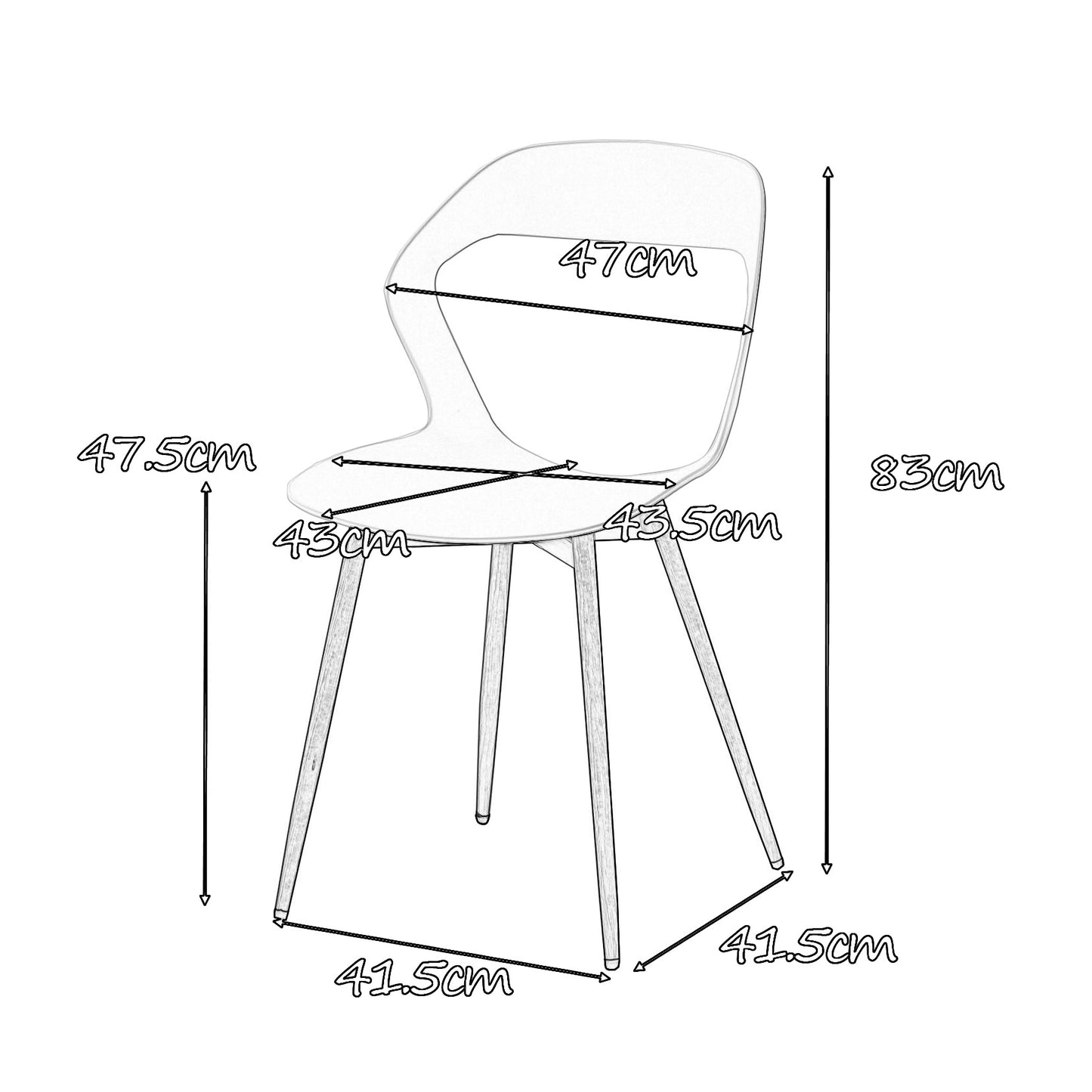 Nordicz Design eetkamerstoelen effen set 6 stuks - Design Meubelz