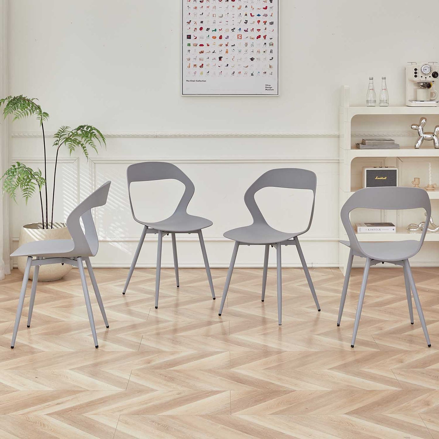 Nordicz Design eetkamerstoelen effen set 6 stuks - Design Meubelz