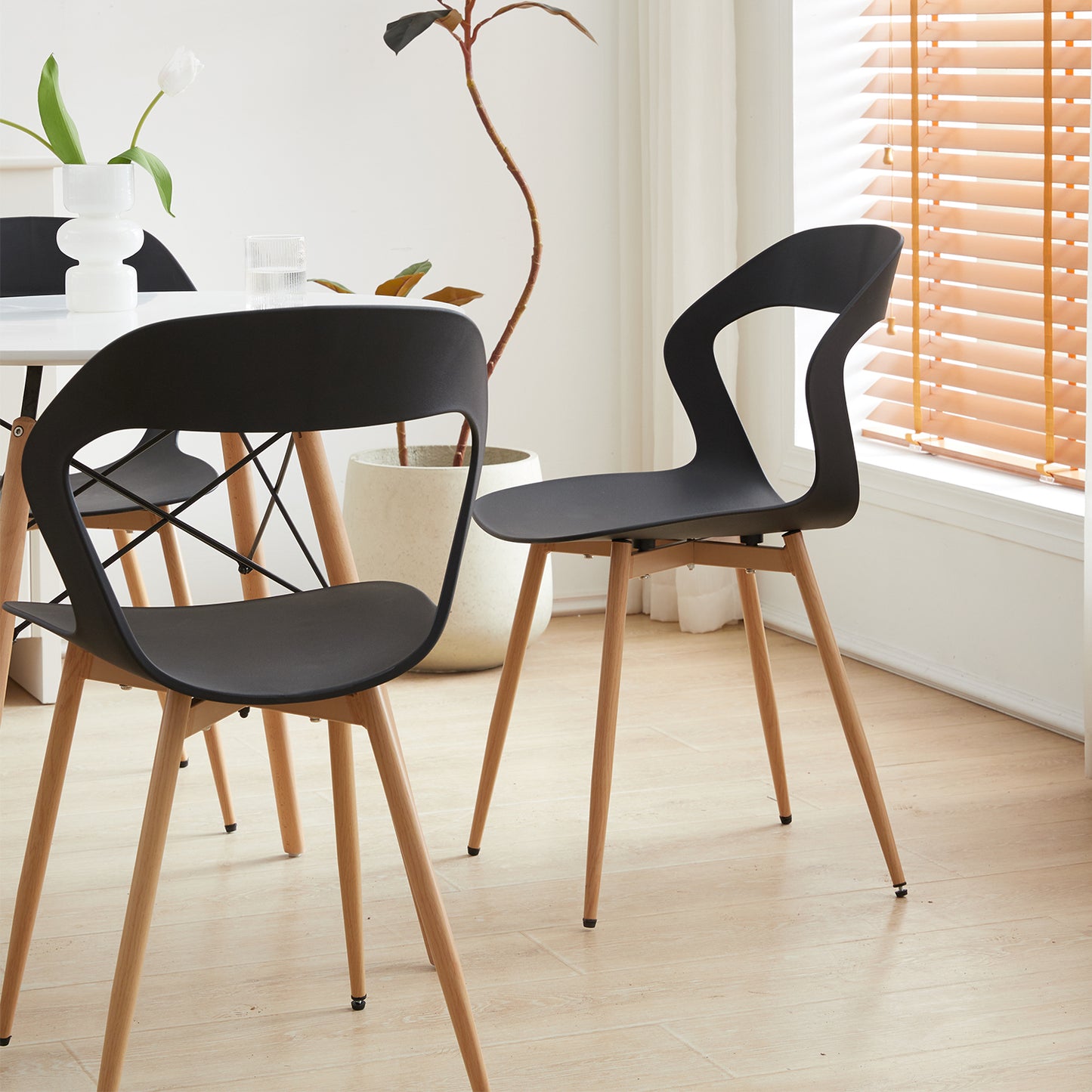 Nordicz Design eetkamerstoelen houten poten set 6 stuks - Design Meubelz