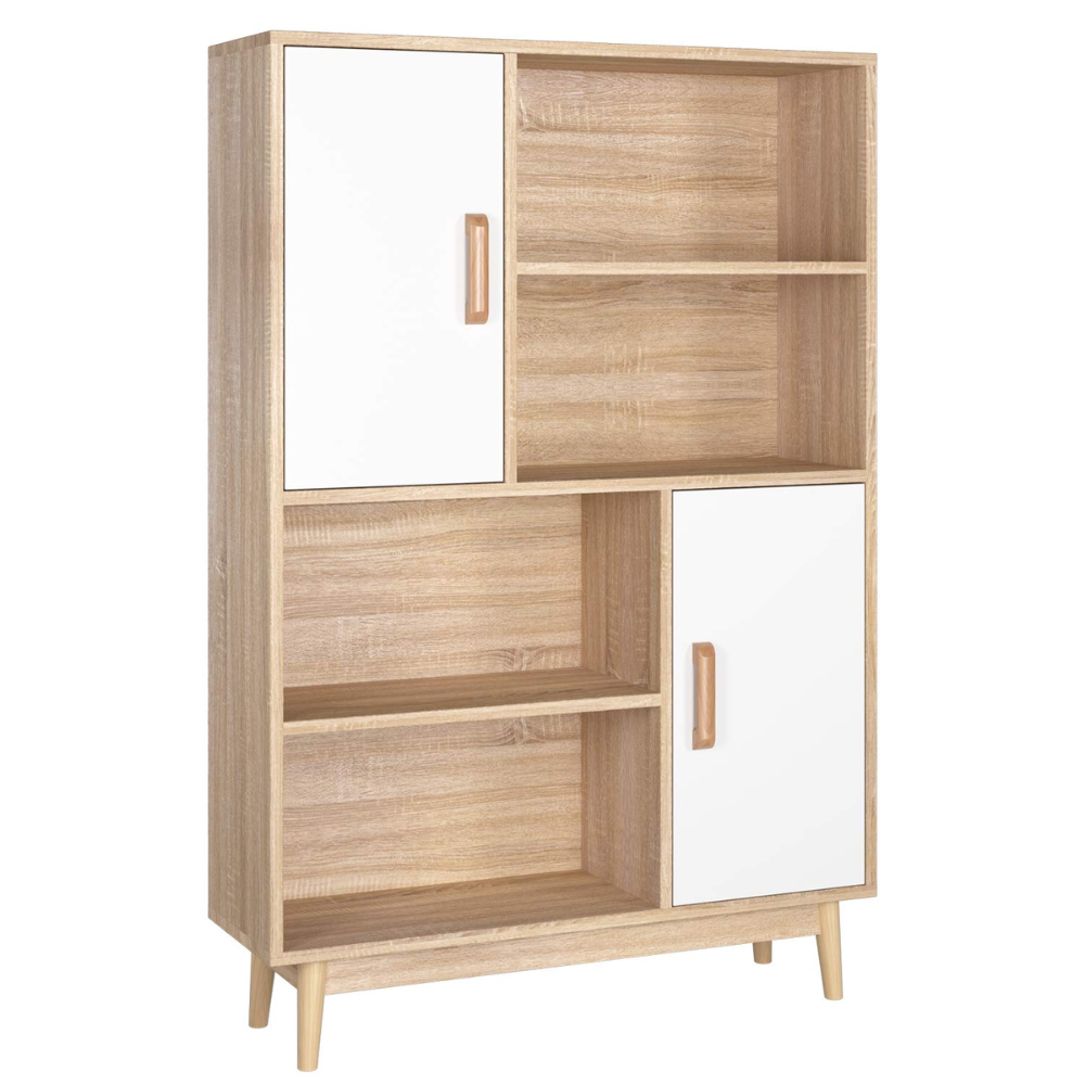 Nordicz Trä opbergkast 120 cm eiken wit - Design Meubelz