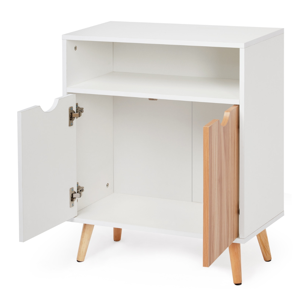 Nordicz Trä opbergkast 73 cm zonder la eiken wit - Design Meubelz