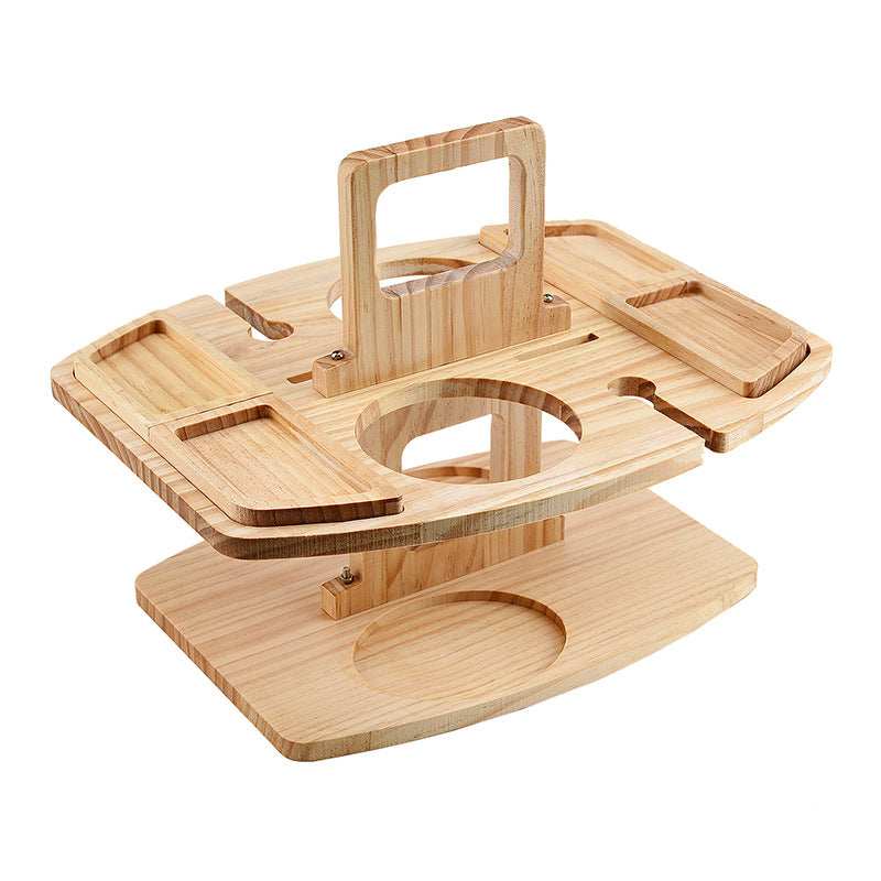 Nordicz draagbare tapas plank met glas- en wijnfleshouder - Design Meubelz