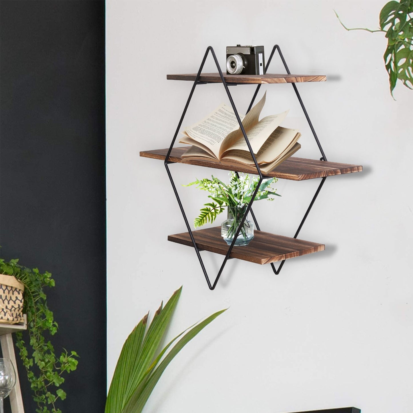 Nordicz industrieel 3 laags wandrek - Design Meubelz