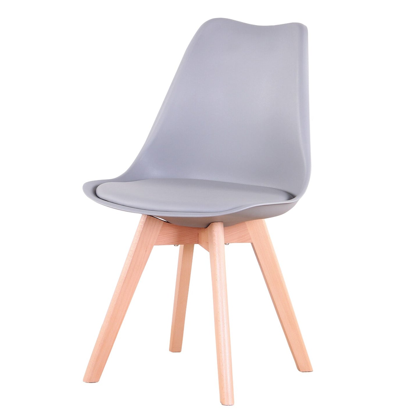 Nordicz kuip eetkamerstoelen set met kussen grijs - Design Meubelz