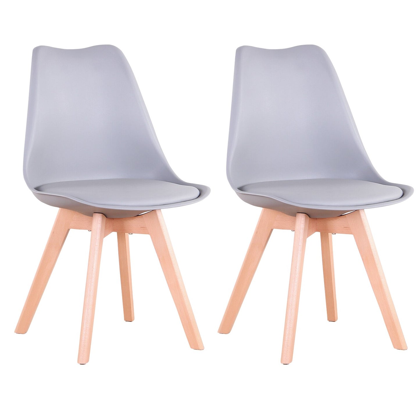 Nordicz kuip eetkamerstoelen set met kussen grijs - Design Meubelz
