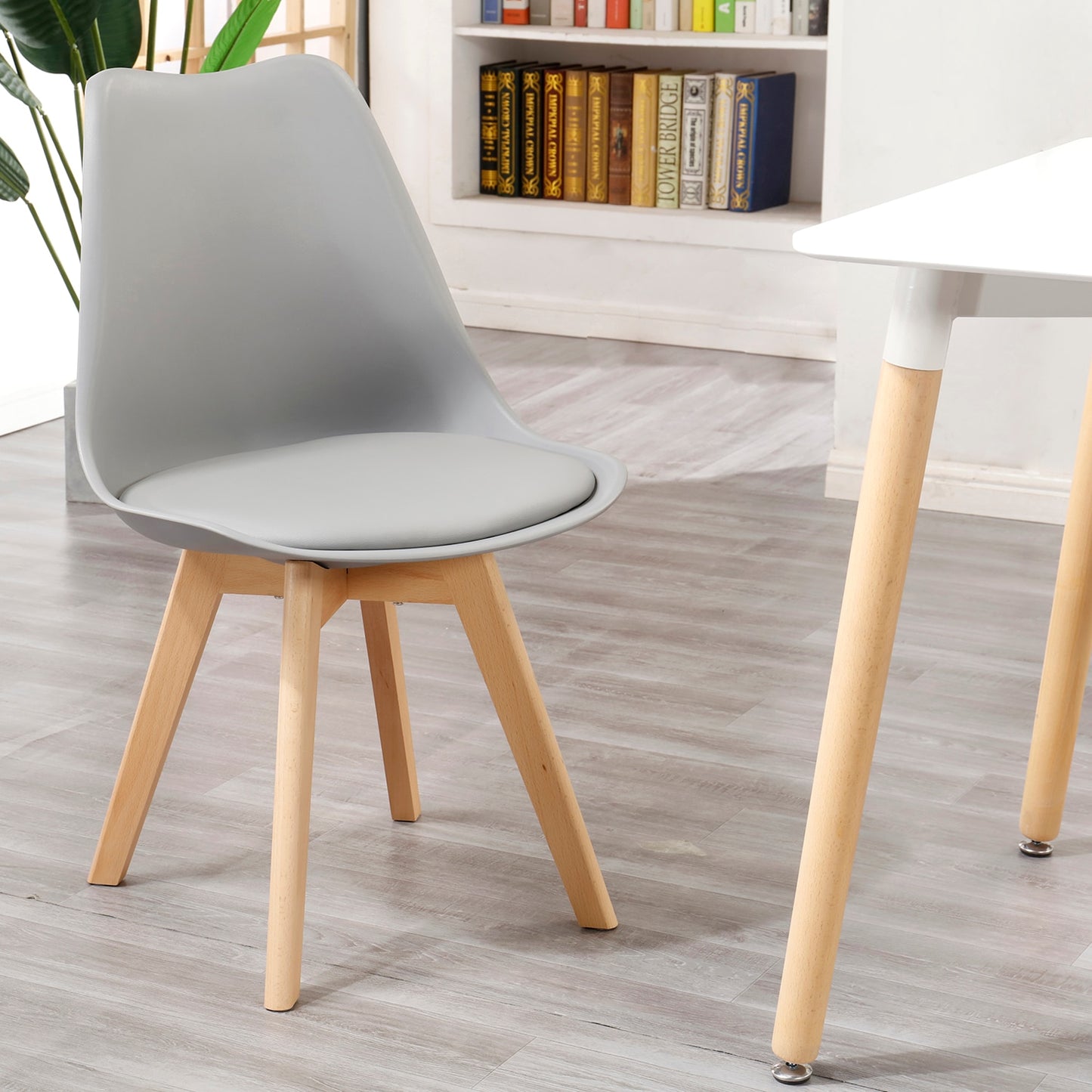 Nordicz kuip eetkamerstoelen set met kussen grijs - Design Meubelz