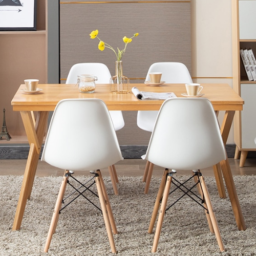 Nordicz Trä kuip eetkamerstoelen set houten onderstel 4 stuks - Design Meubelz
