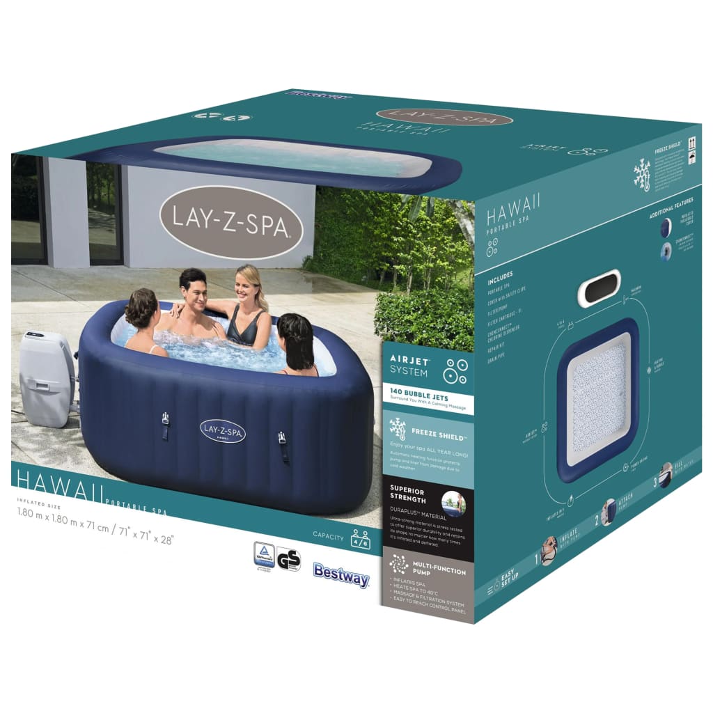 Bestway Lay-Z-Spa Bubbelbad Opblaasbaar Hawaii Airjet - Design Meubelz