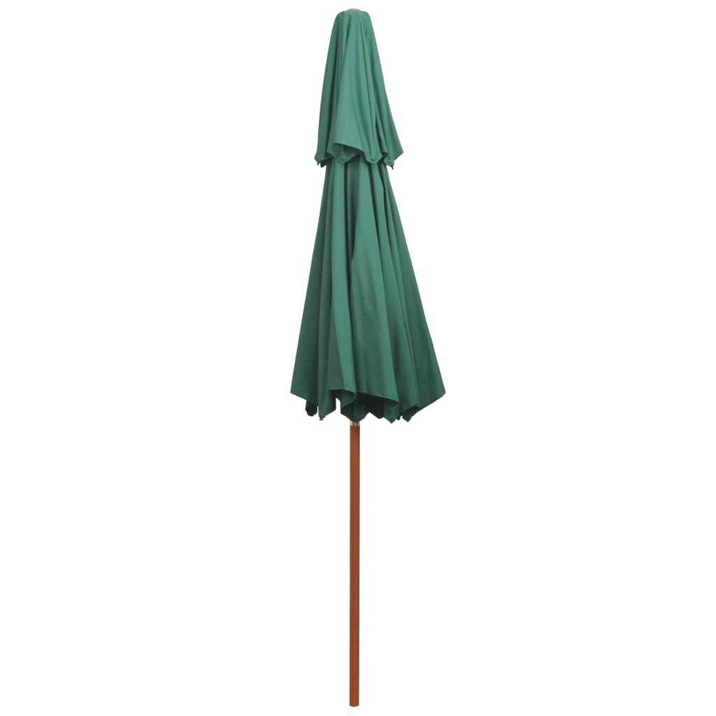 Dubbeldekker parasol 270x270 cm houten paal groen