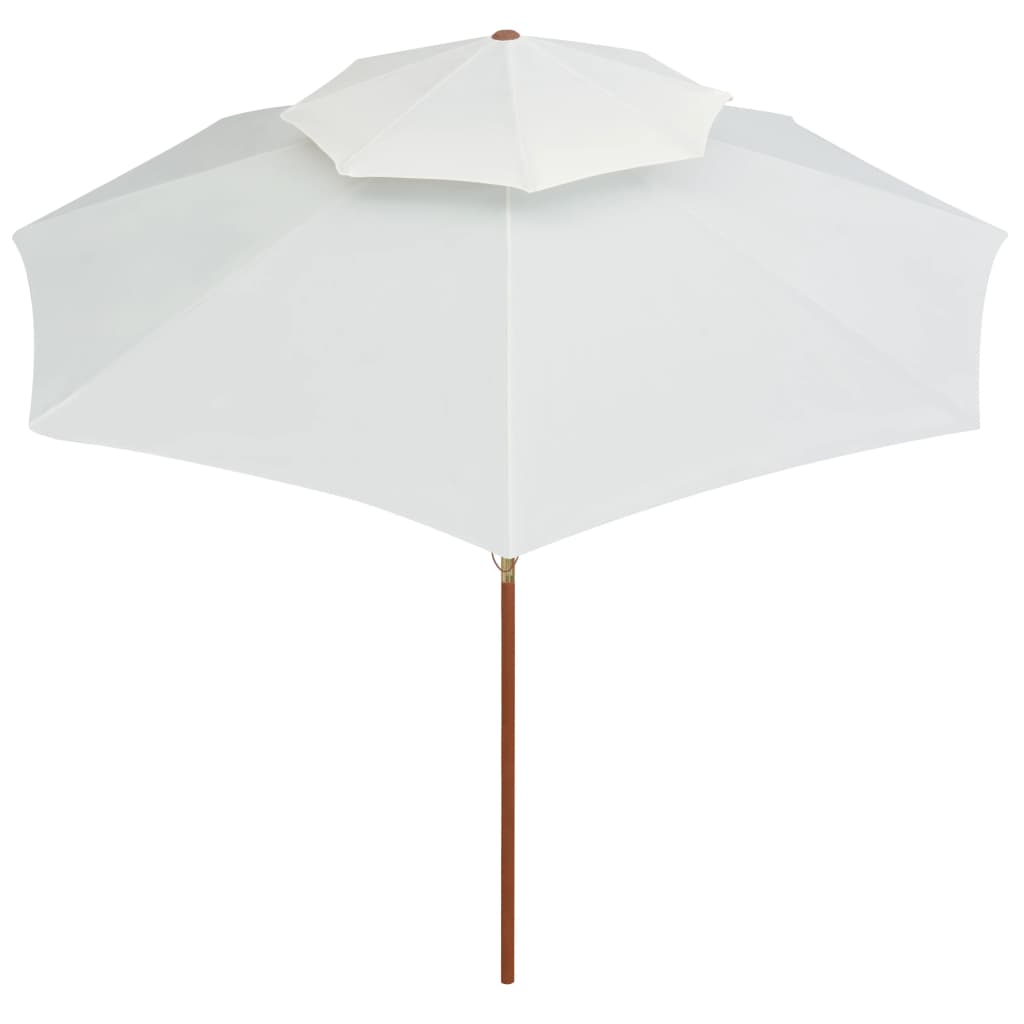 Dubbeldekker parasol 270x270 cm houten paal crèmewit