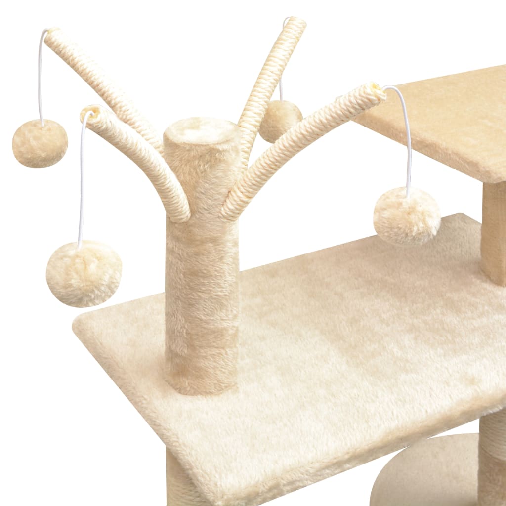 Kattenkrabpaal Met Sisal Krabpalen 125 Cm Beige Beige - Design Meubelz