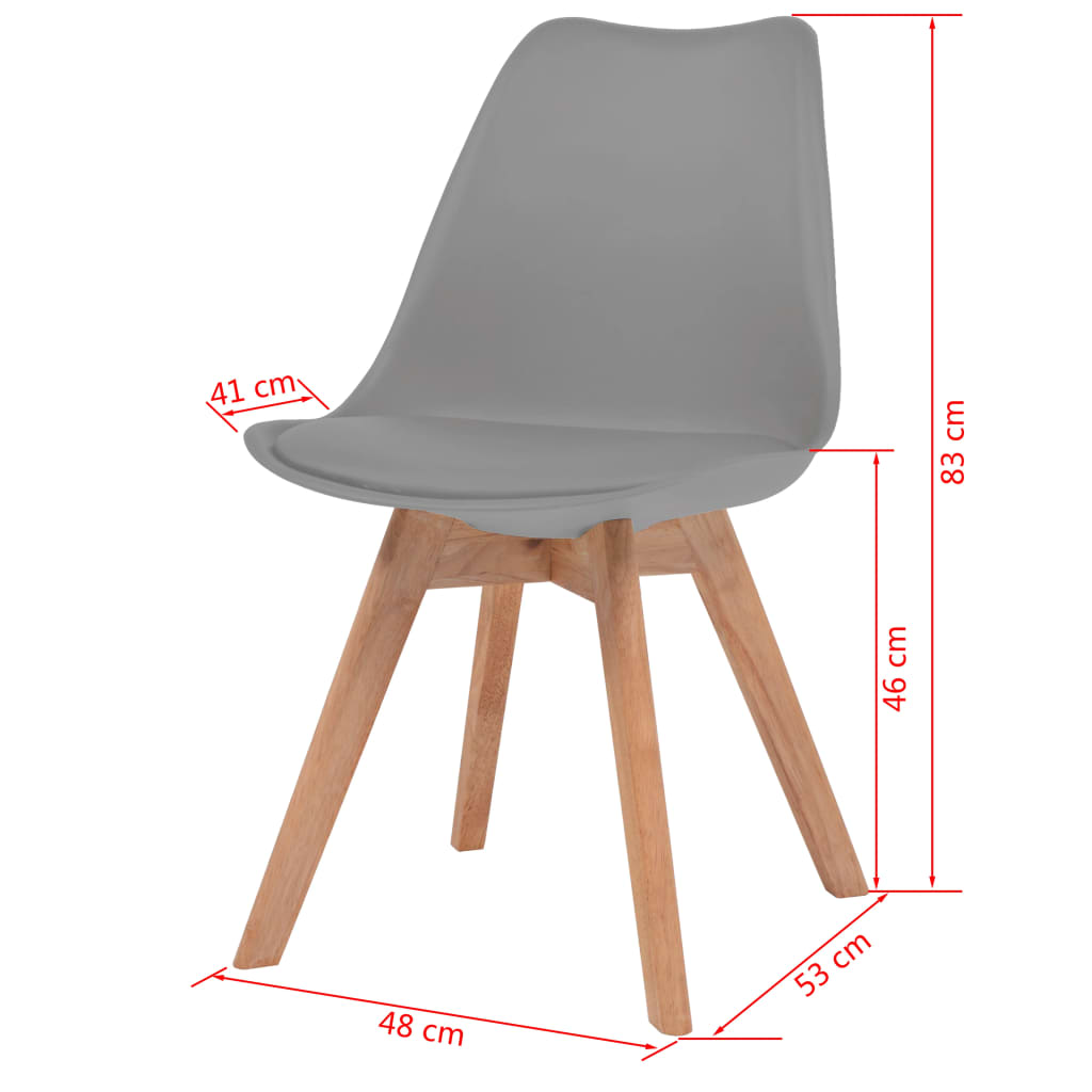 Eetkamerstoelen 6 St Kunststof Grijs - Design Meubelz