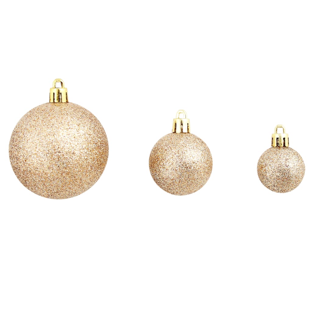 100-Delige Kerstballenset 3/4/6 Cm Rose/Goudkleurig Roze/goud - Design Meubelz