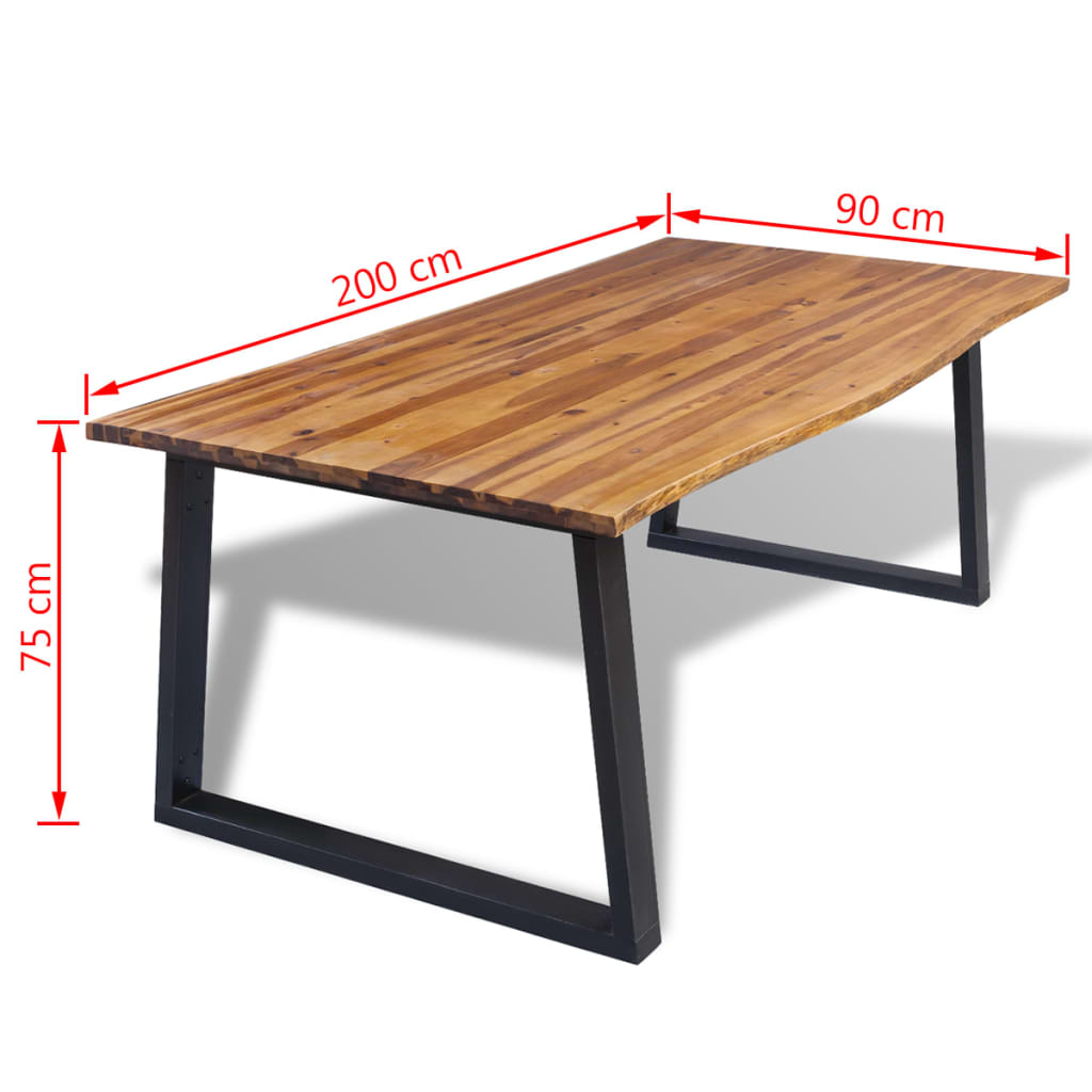 Eettafel 200X90 Cm Massief Acaciahout - Design Meubelz