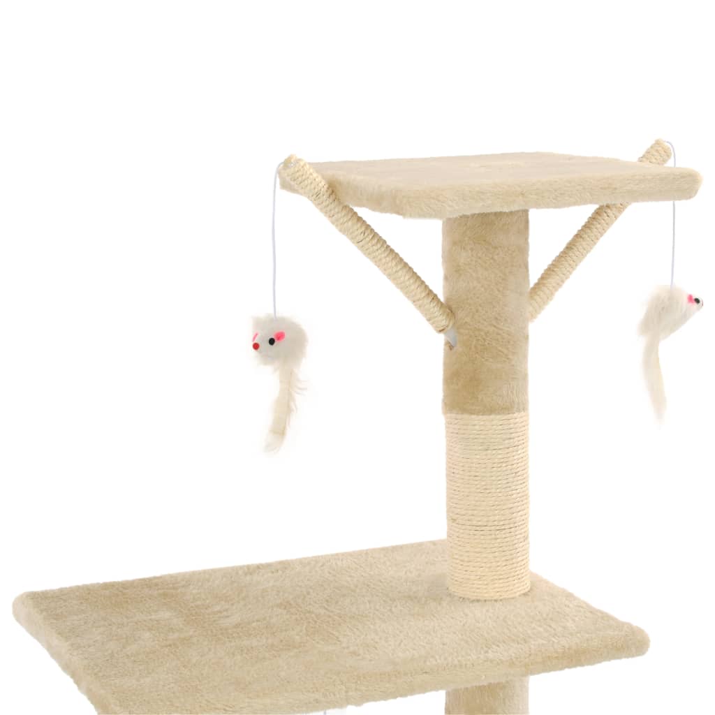 Kattenkrabpaal Met Sisal Krabpalen 138 Cm Beige Beige - Design Meubelz