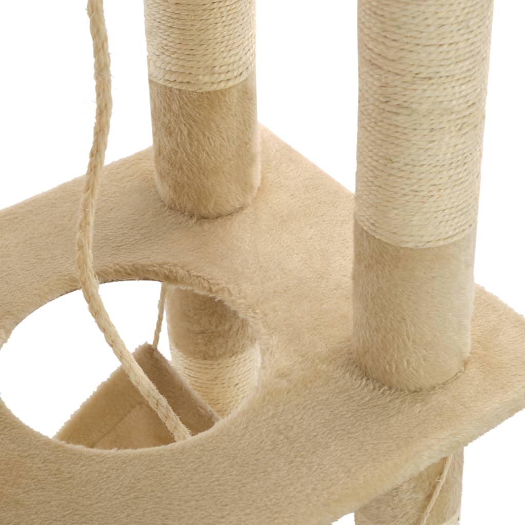 Kattenkrabpaal Met Sisal Krabpalen 140 Cm Beige Beige - Design Meubelz