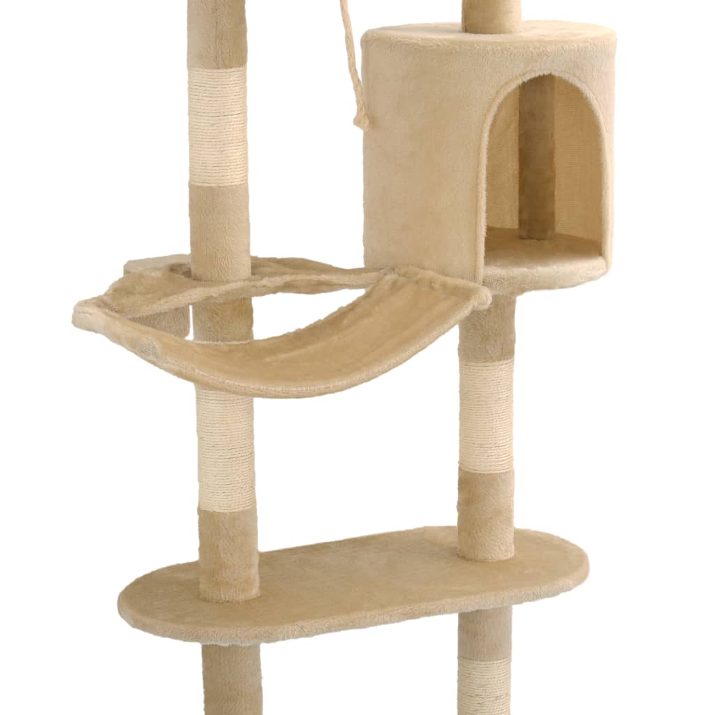 Kattenkrabpaal Met Sisal Krabpalen Wandmontage 194 Cm Beige Beige - Design Meubelz