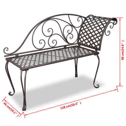 Chaise Longue 128 Cm Staal Antiekbruin - Design Meubelz