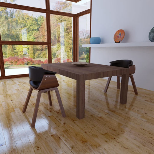 Eetkamerstoelen 2 St Gebogen Hout En Kunstleer - Design Meubelz