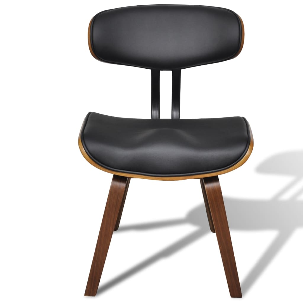 Eetkamerstoelen 4 St Gebogen Hout En Kunstleer - Design Meubelz