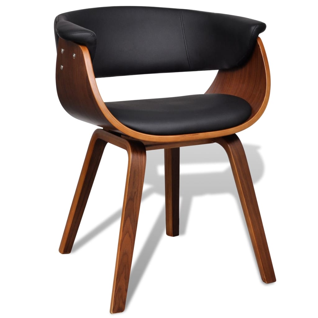 Eetkamerstoelen 6 St Gebogen Hout En Kunstleer - Design Meubelz