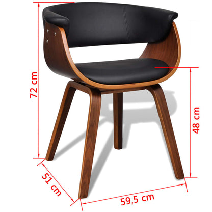 Eetkamerstoelen 6 St Gebogen Hout En Kunstleer - Design Meubelz