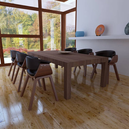 Eetkamerstoelen 6 St Gebogen Hout En Kunstleer - Design Meubelz