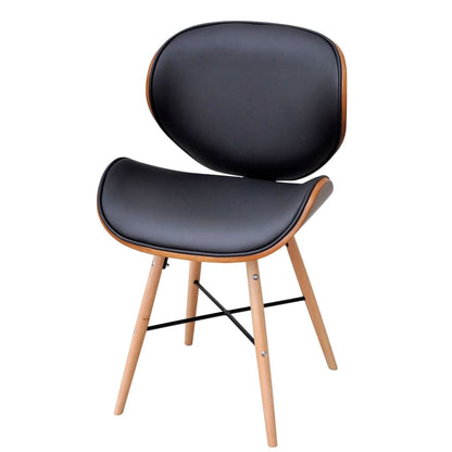 Eetkamerstoelen 6 St Gebogen Hout En Kunstleer - Design Meubelz