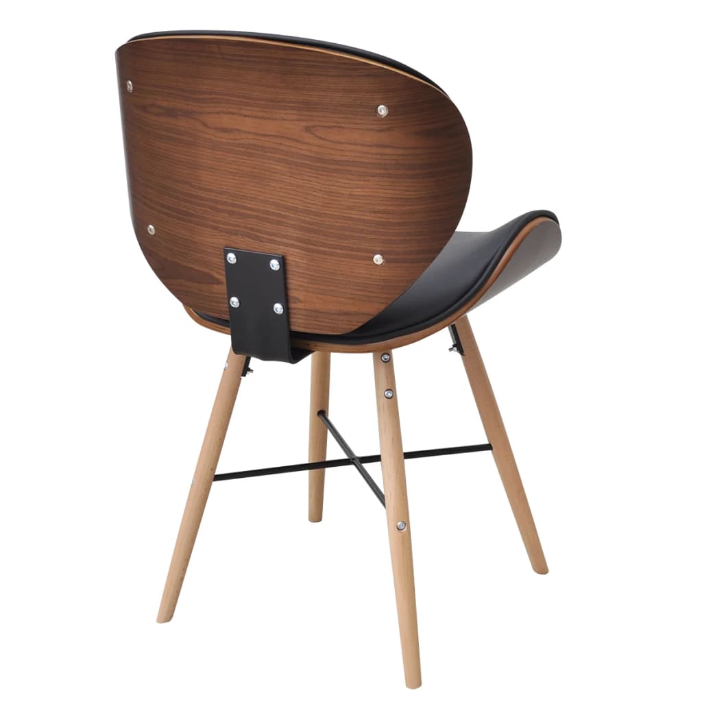 Eetkamerstoelen 6 St Gebogen Hout En Kunstleer - Design Meubelz